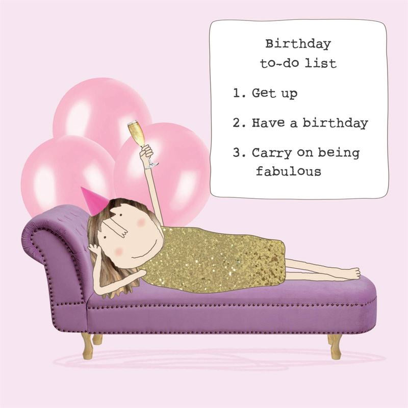 Rosie Made A Thing - Birthday To Do List - Birthday Card
