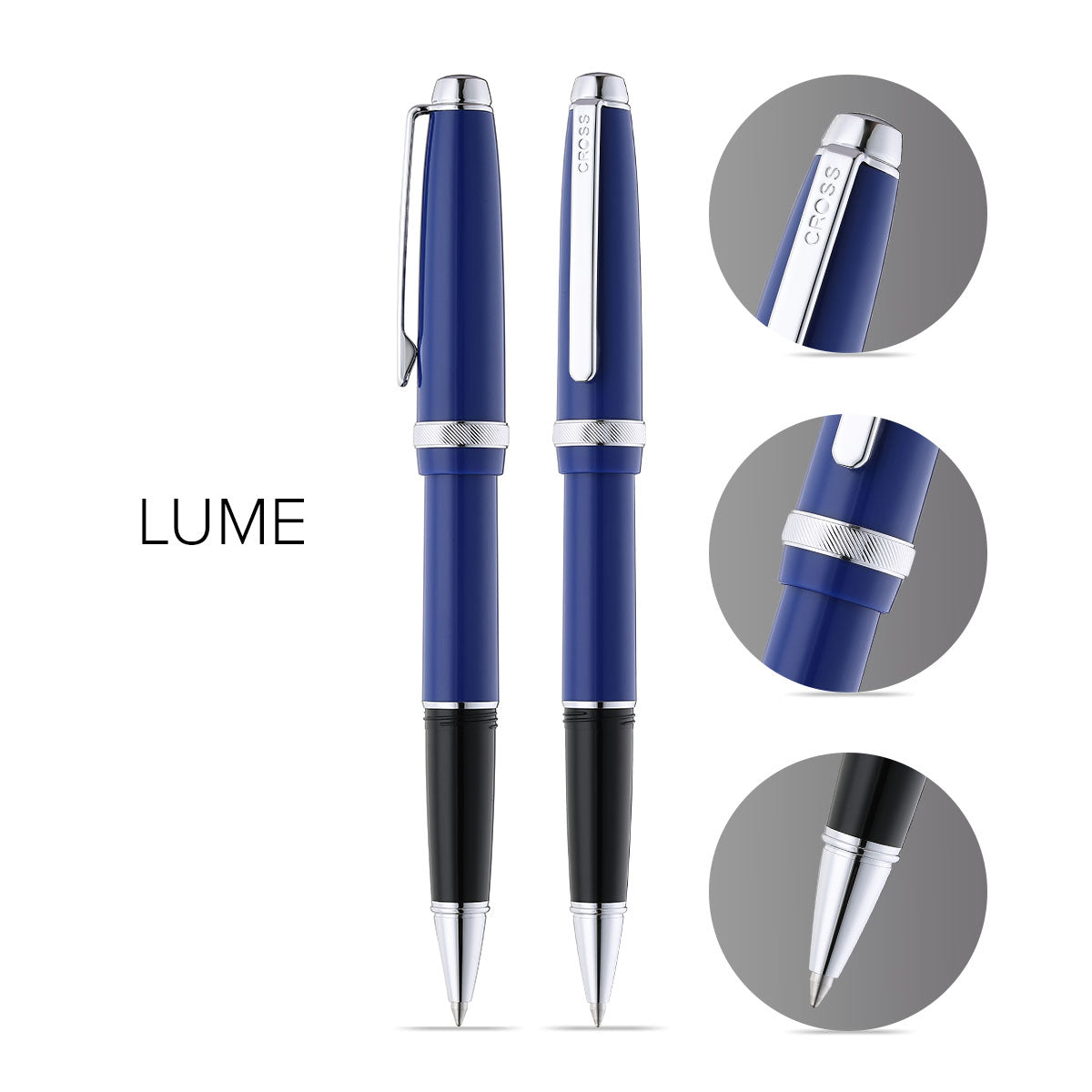 Cross Lume Blue w/Chrome Trim Ballpoint Pen