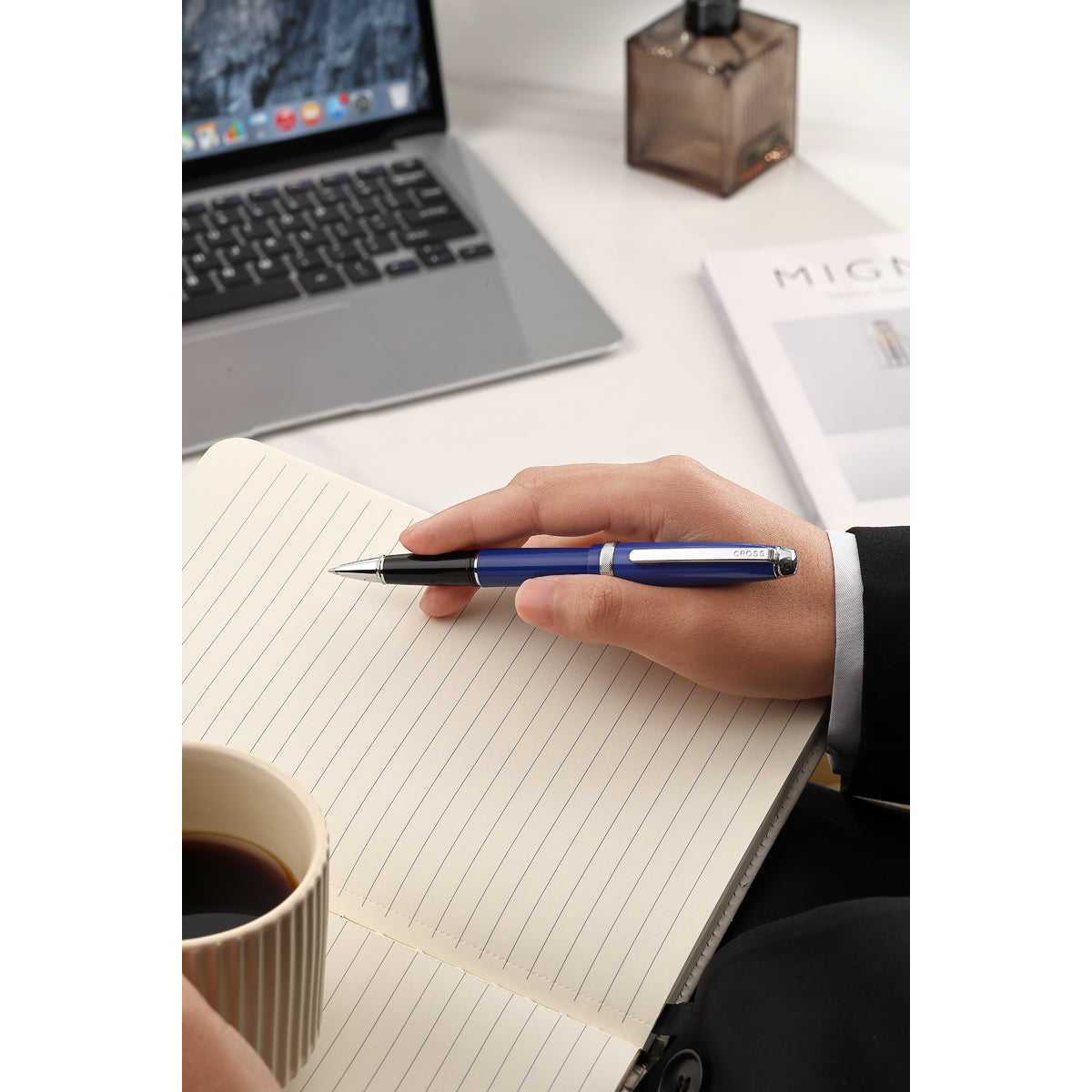 Cross Lume Blue w/Chrome Trim Ballpoint Pen