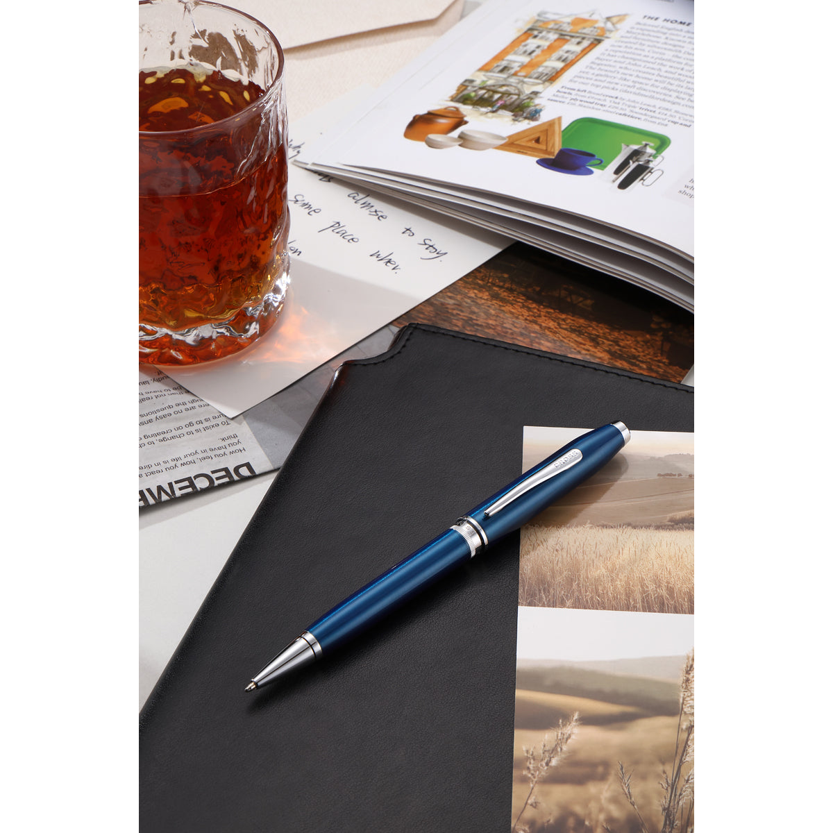 Cross Foundry Blue Lacquer w/Chrome Trim Ballpoint Pen