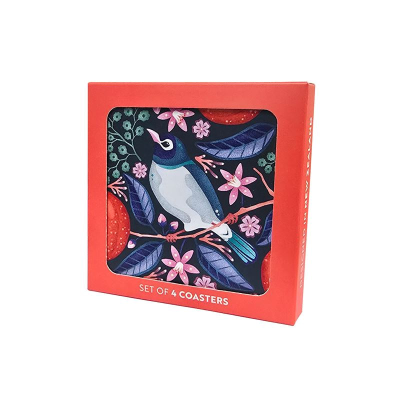Catherine Marion - Waxeye And Mandarin Set of 4 - Boxed Coasters