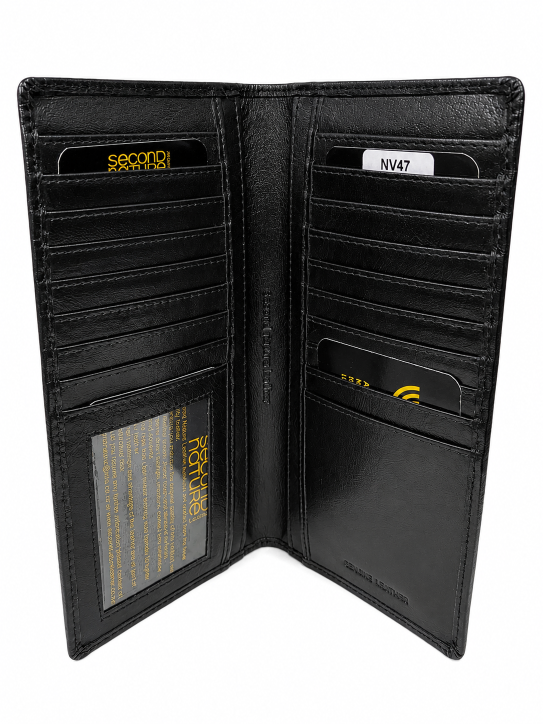 Leather Card & Note Wallet - Black