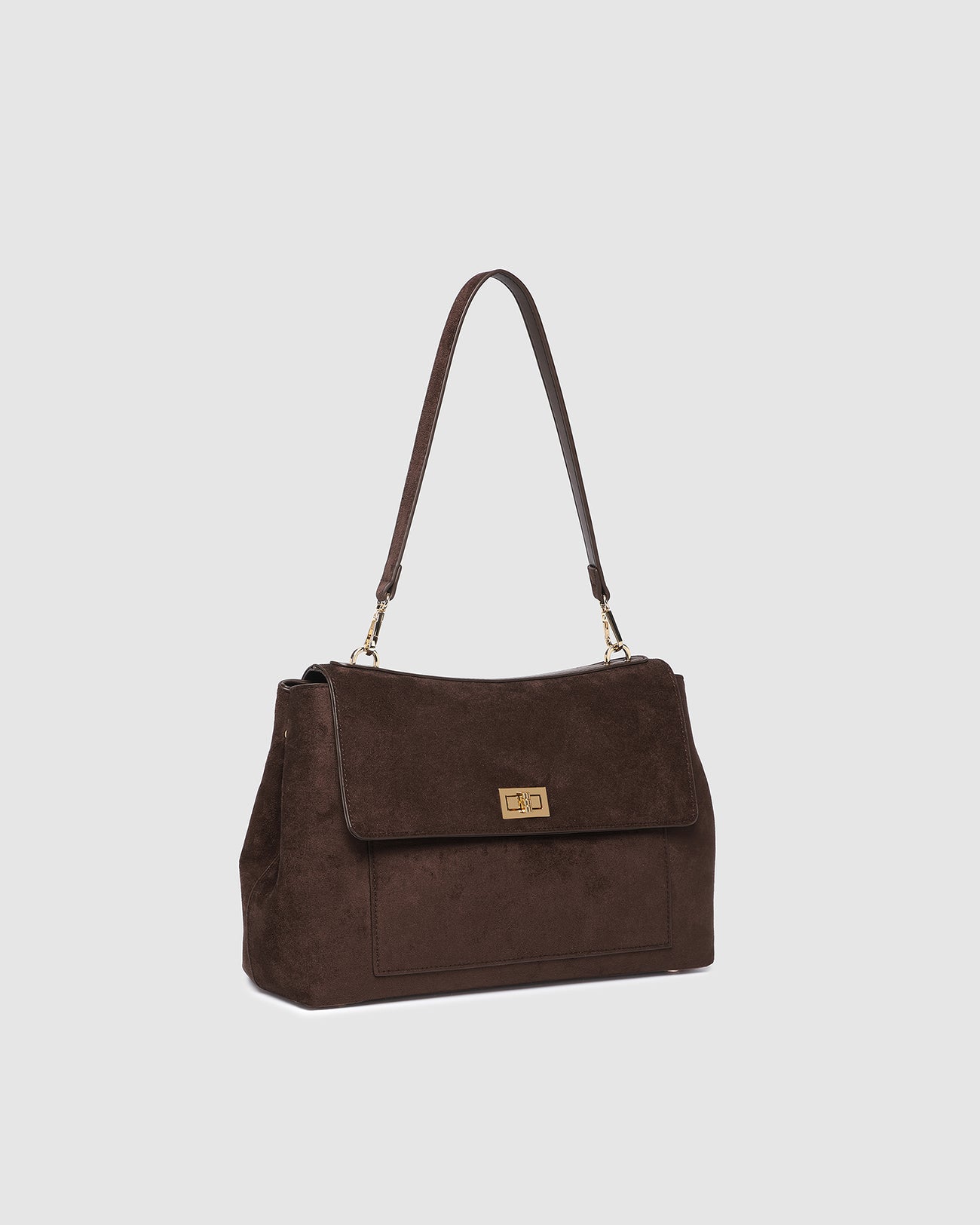 Arden Suedette Shoulder Bag - Chocolate