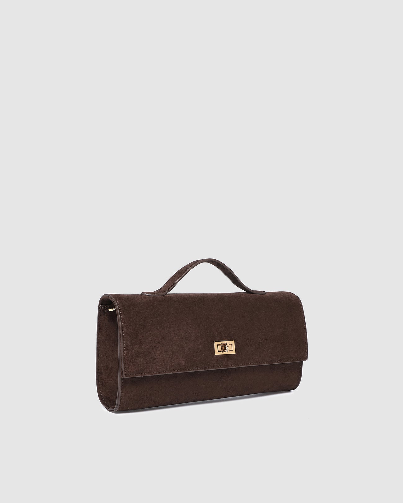Delaney Suedette Clutch - Chocolate