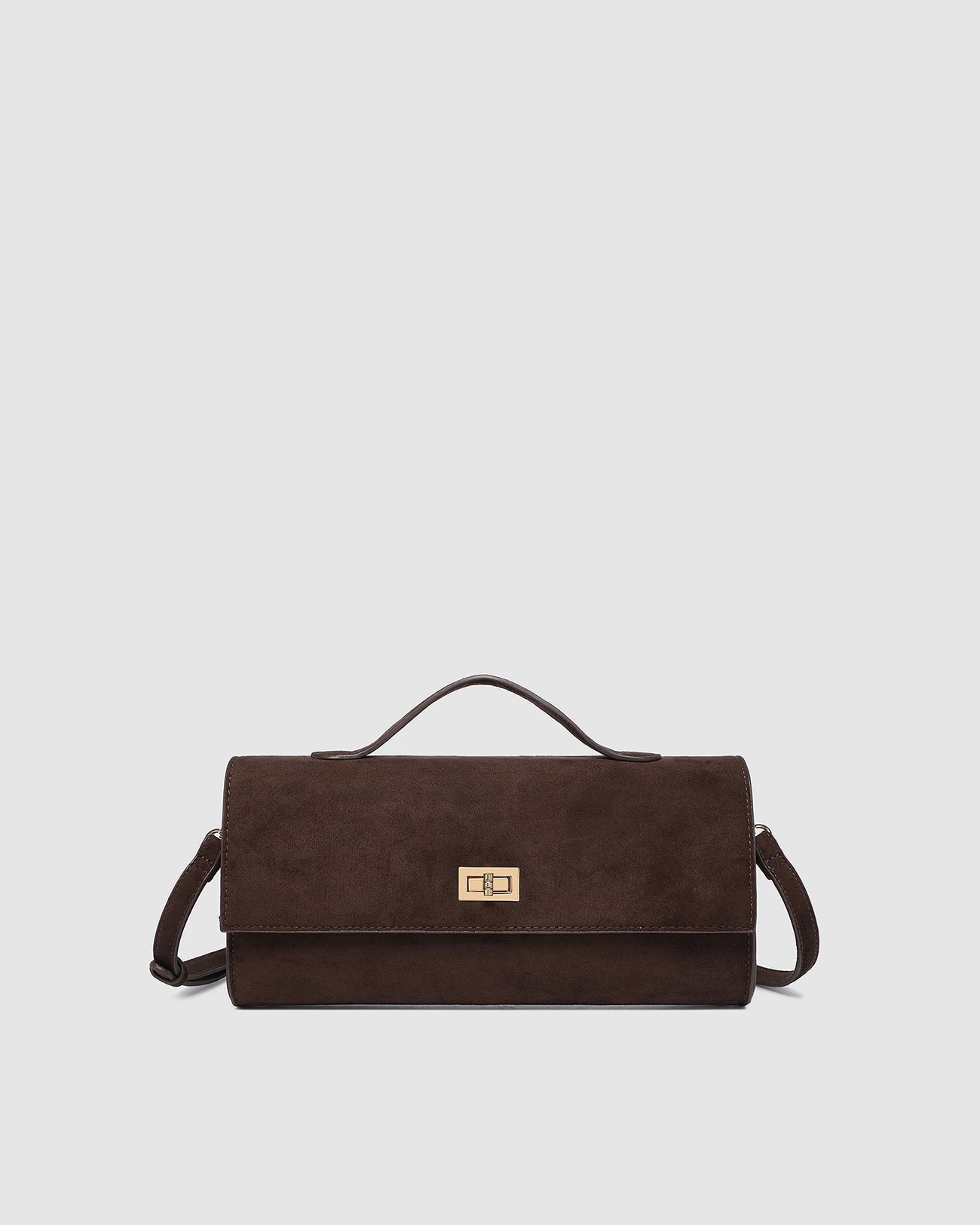 Delaney Suedette Clutch - Chocolate