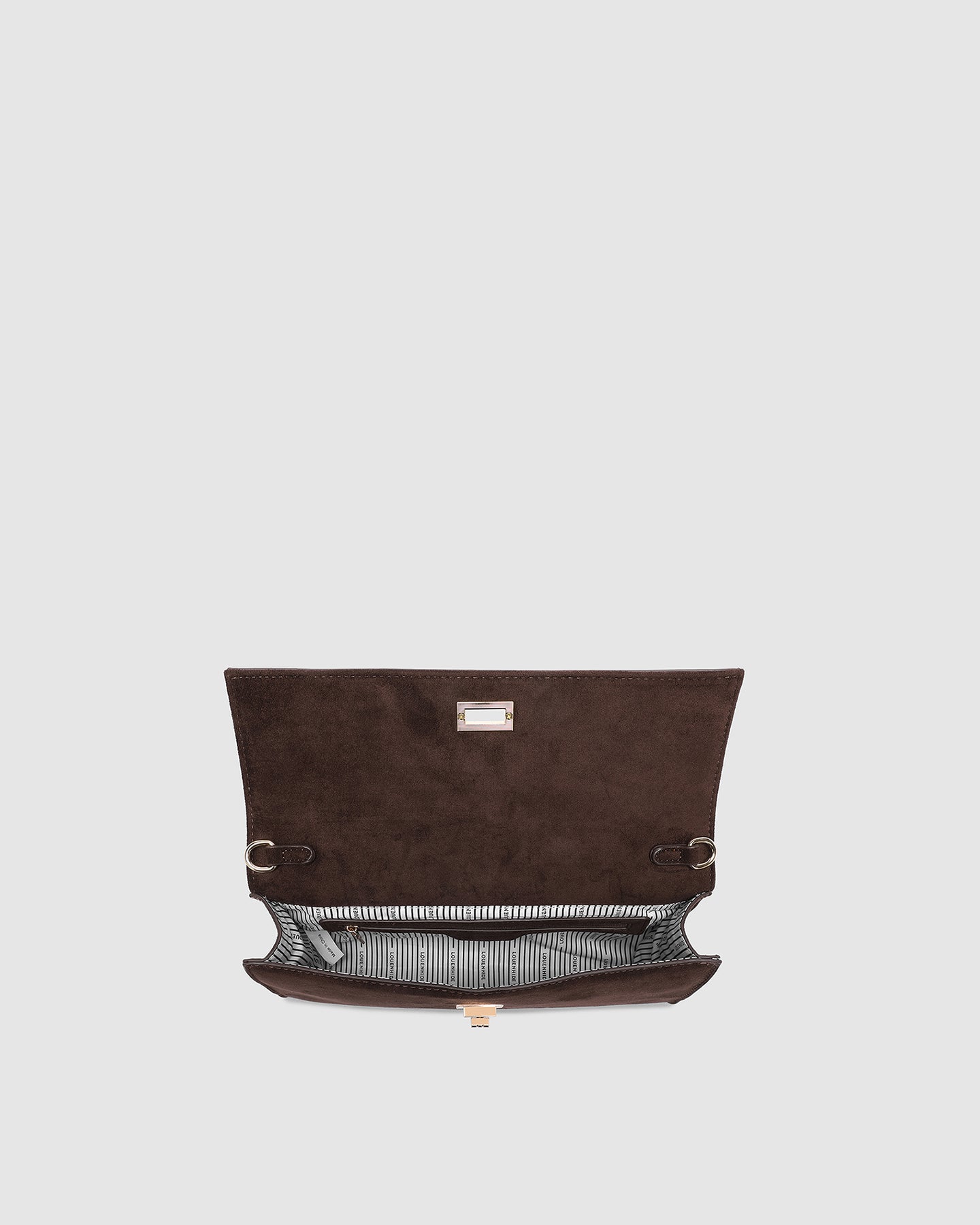 Delaney Suedette Clutch - Chocolate