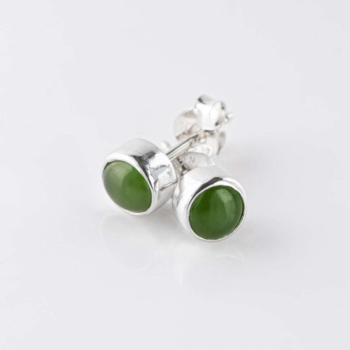 Pounamu Dot Studs - Sterling Silver