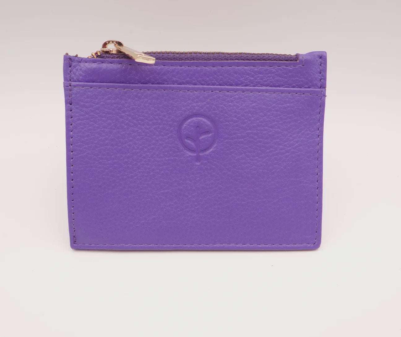 Leather Card & Coin Holder - Iris