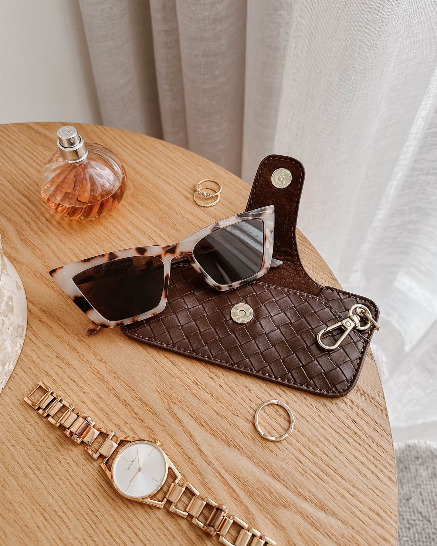 Skittle Sunglass Case - Woven Chocolate