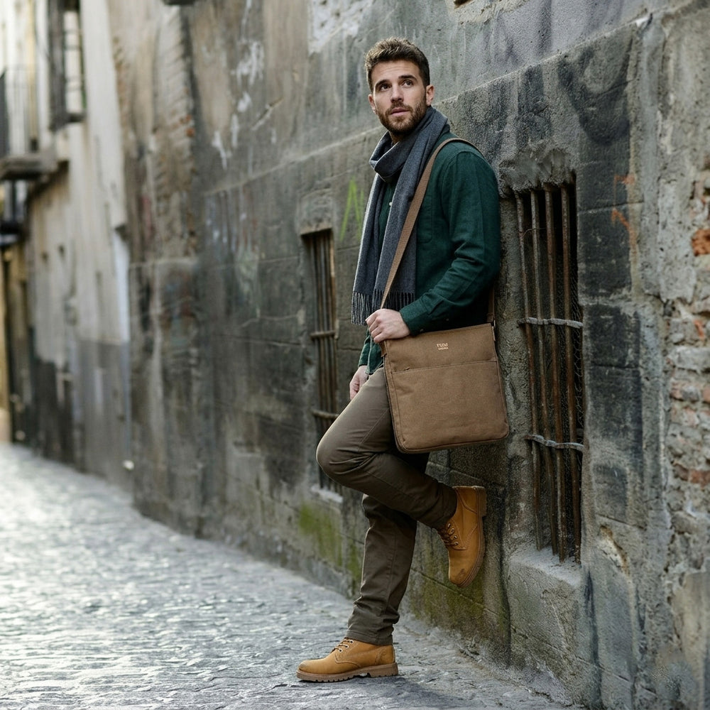 Classic 236 Canvas Across Body bag - Charcoal