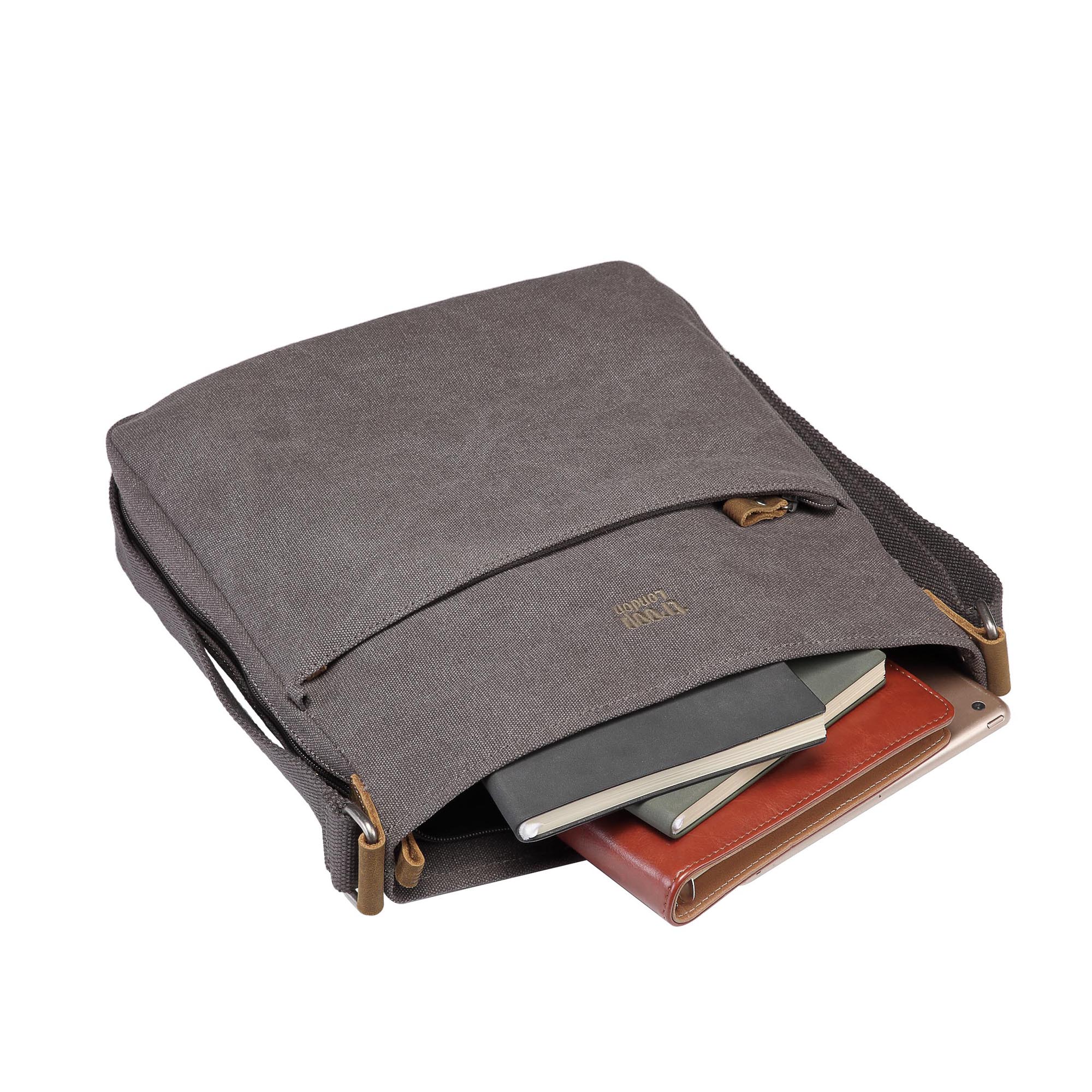 Classic 236 Canvas Across Body bag - Charcoal