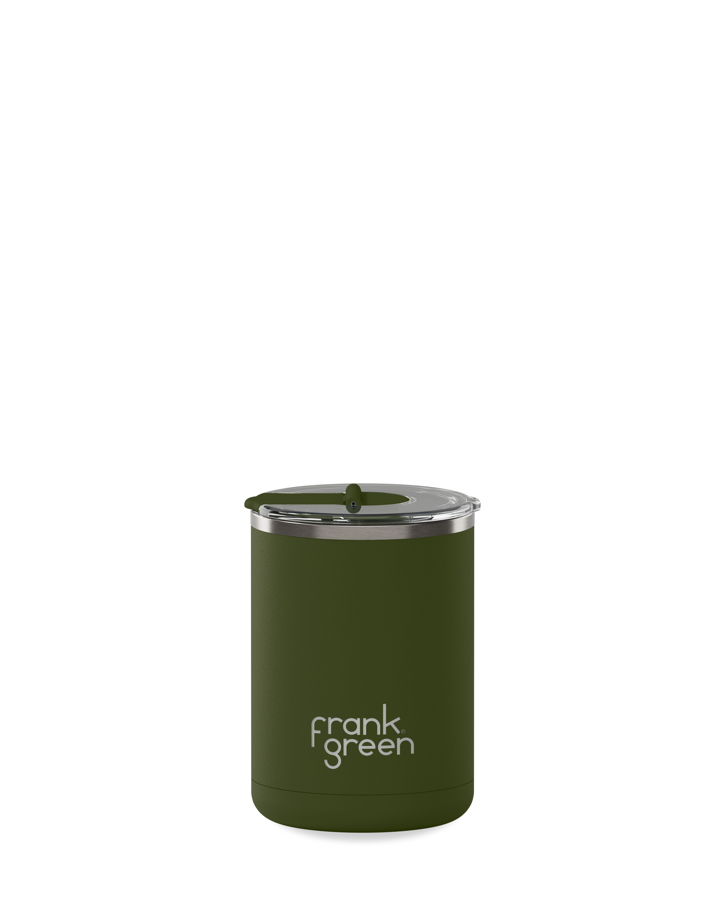 12oz Ceramic Coffee Cup with Hinged Screw Lid Khaki