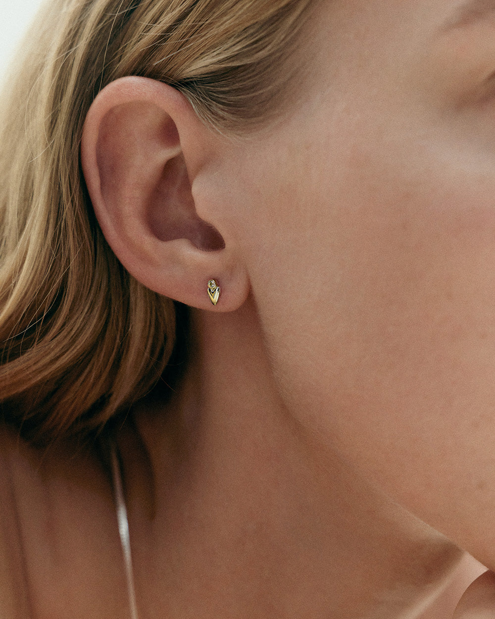 Abode Heart Studs ( 18k Gold Plated)