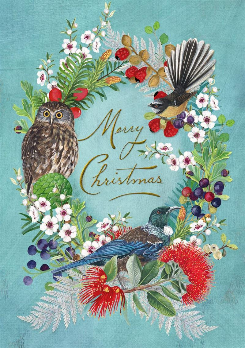 Wolfkamp & Stone - NZ Kirihimete Birds - Christmas Card