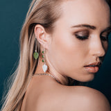 Pounamu 3 Muses Earrings - Sterling  Silver