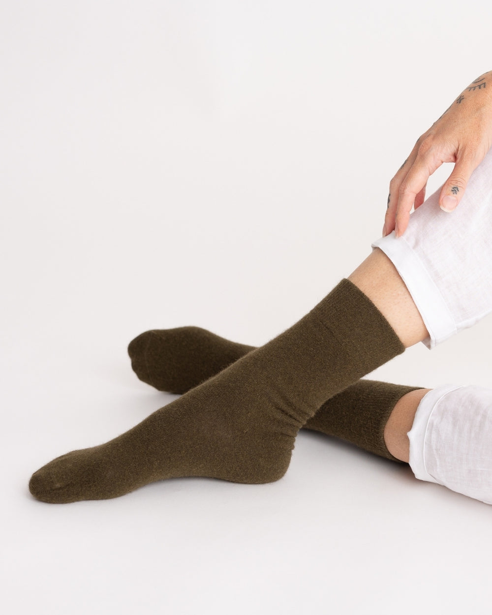 Possum Merino Wool HAMILTON Socks, Military Olive - Large