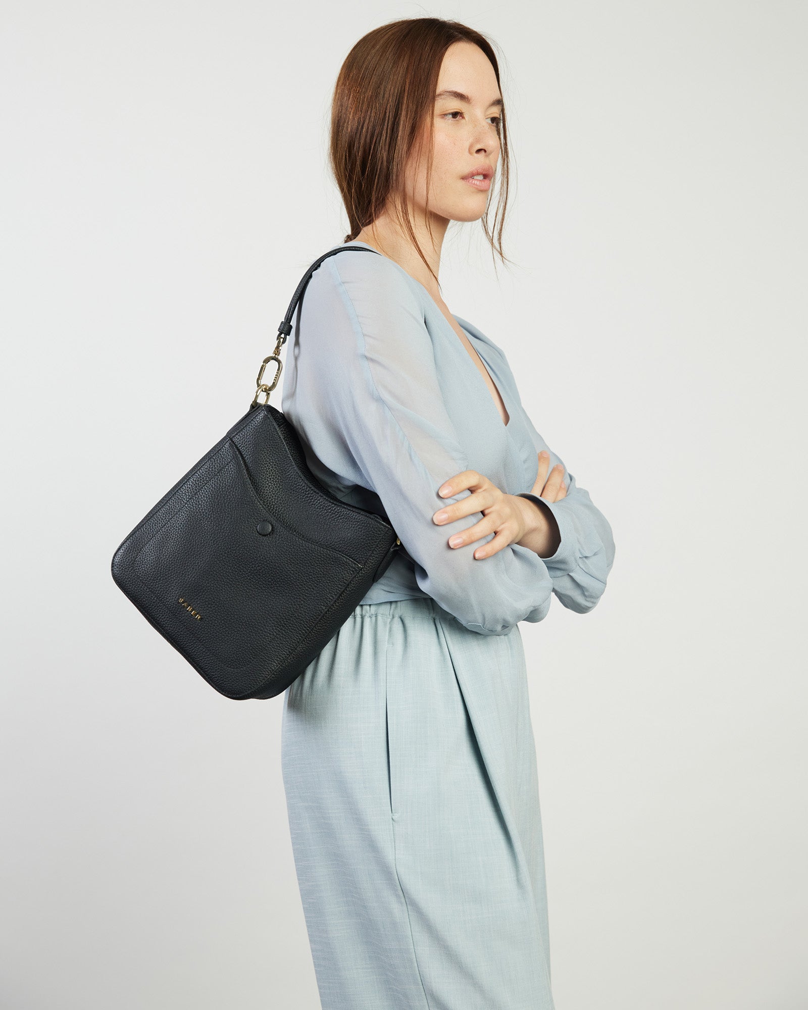 Rosie Shoulder Bag Black Pebble