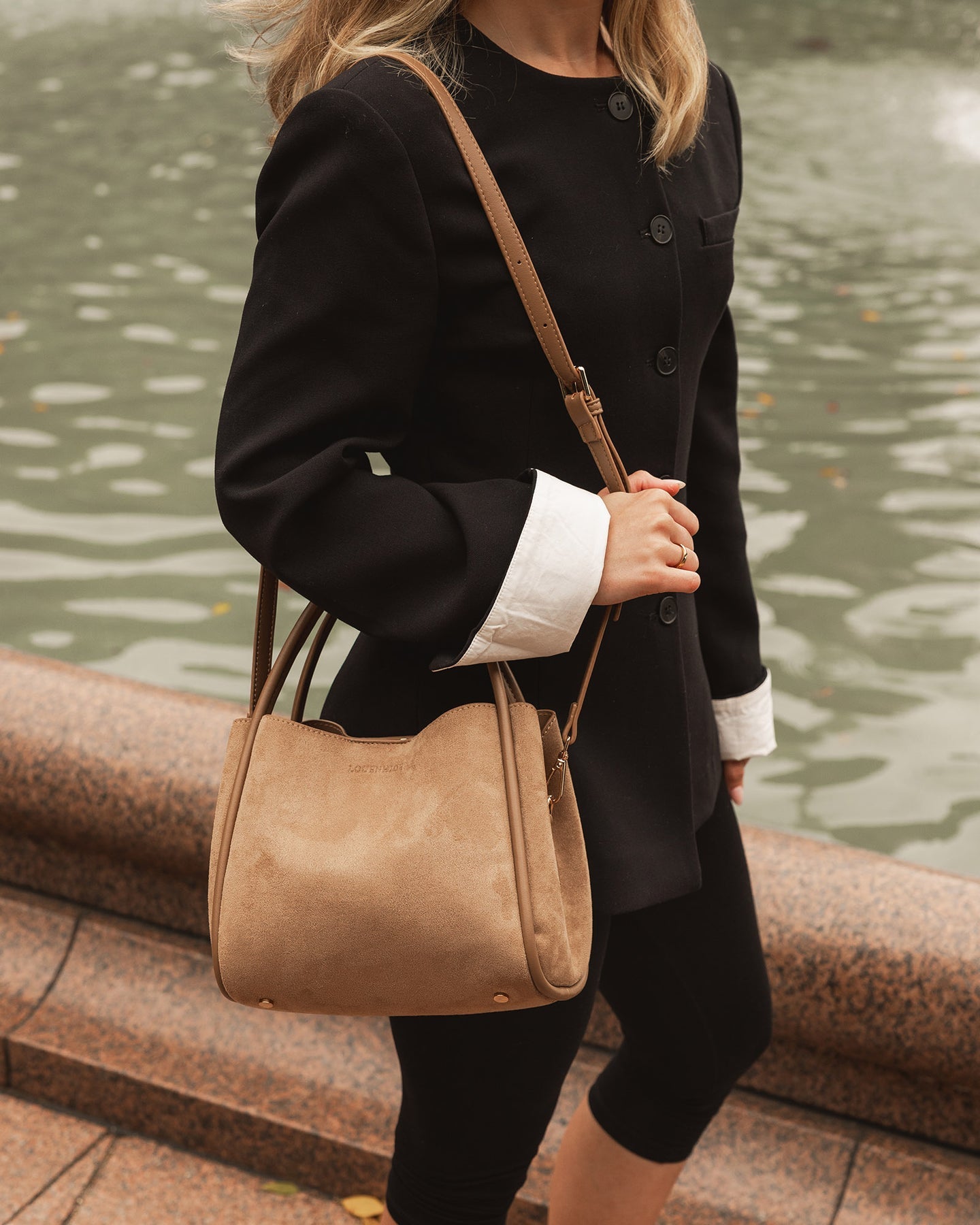 Steffie Suedette Mini Tote Bag - Honey