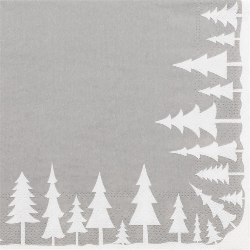 Räder Fir Tree Forest Christmas Napkins – Silver