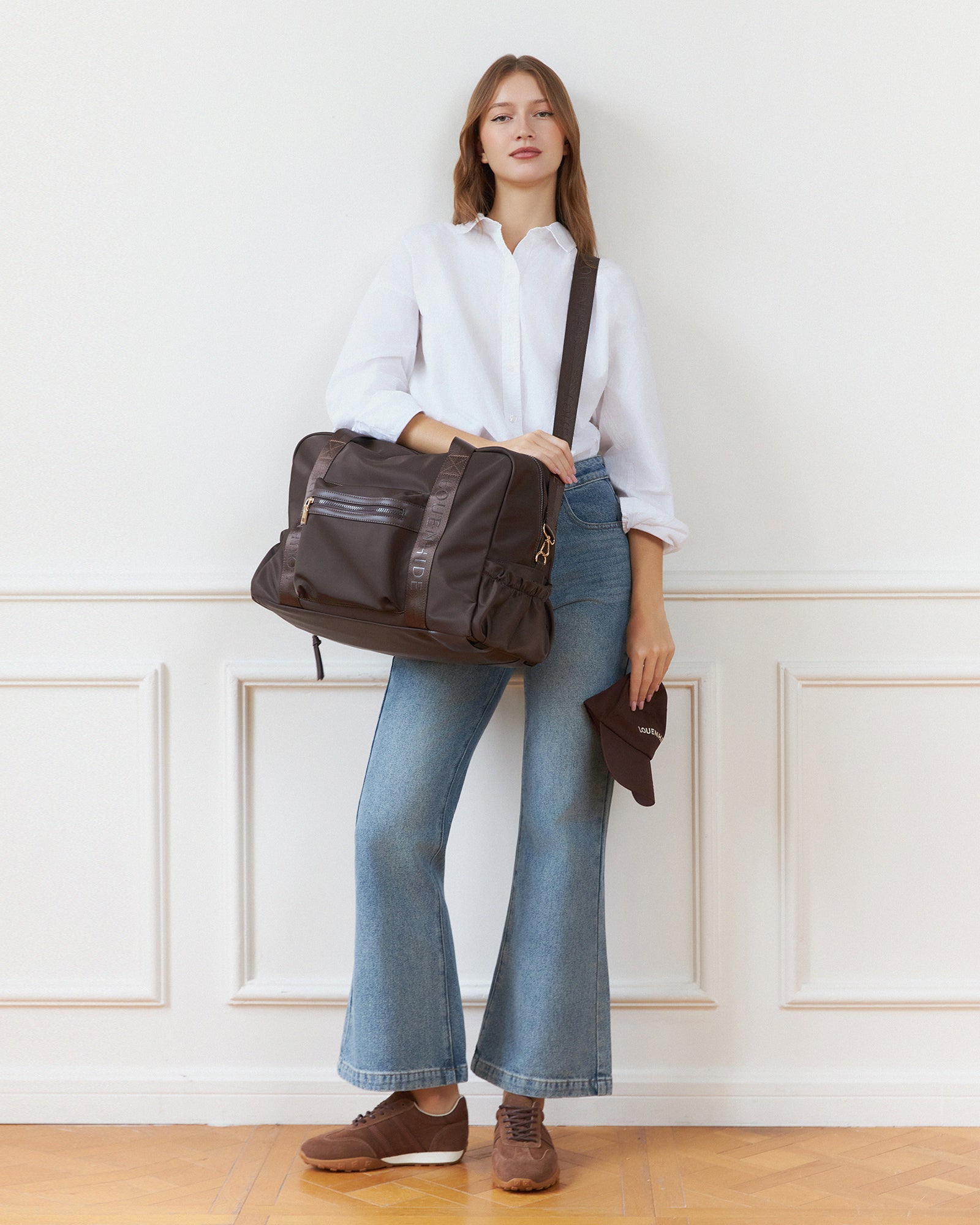 Jenn Nylon Travel Bag - Chocolate