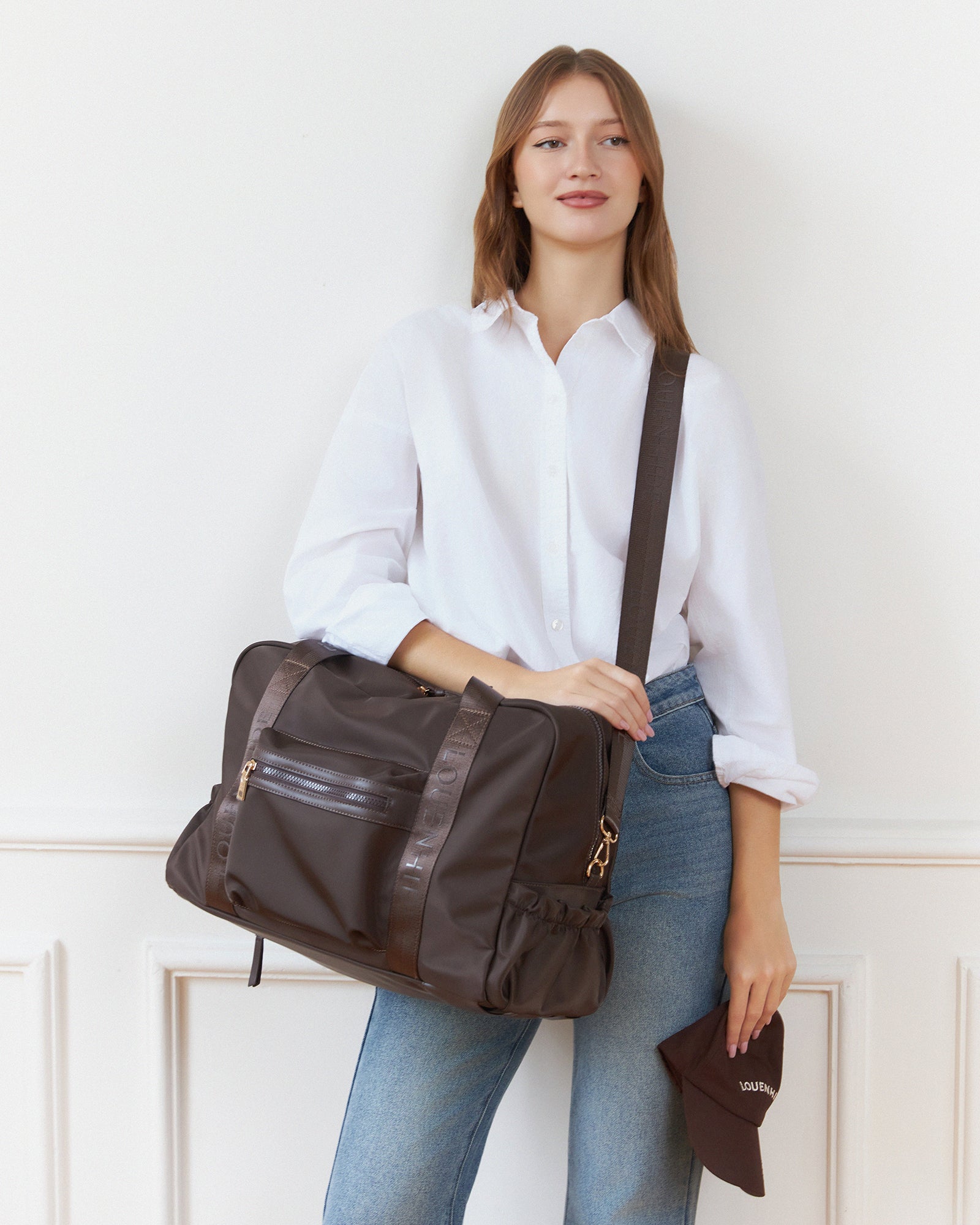 Jenn Nylon Travel Bag - Chocolate