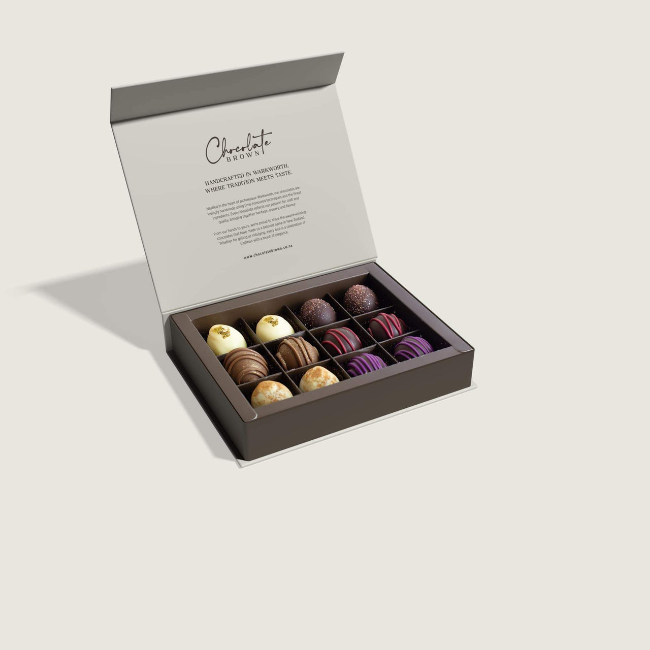 Chocolate Brown Boxed Chocolates 12Pk Happy Hour