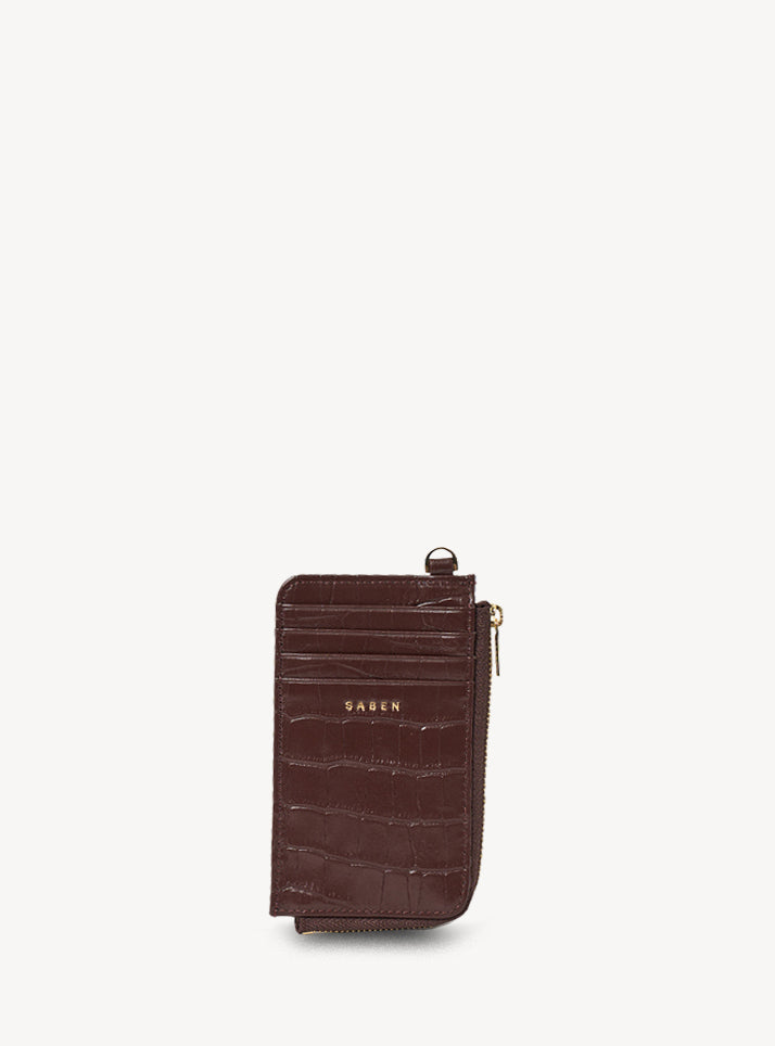 Winona Card Holder Espresso Croc