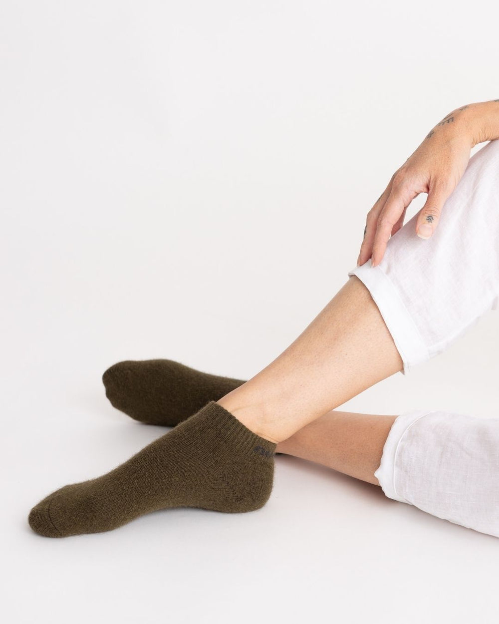 Possum Merino Wool NAPIER Socks, Military Olive - Medium