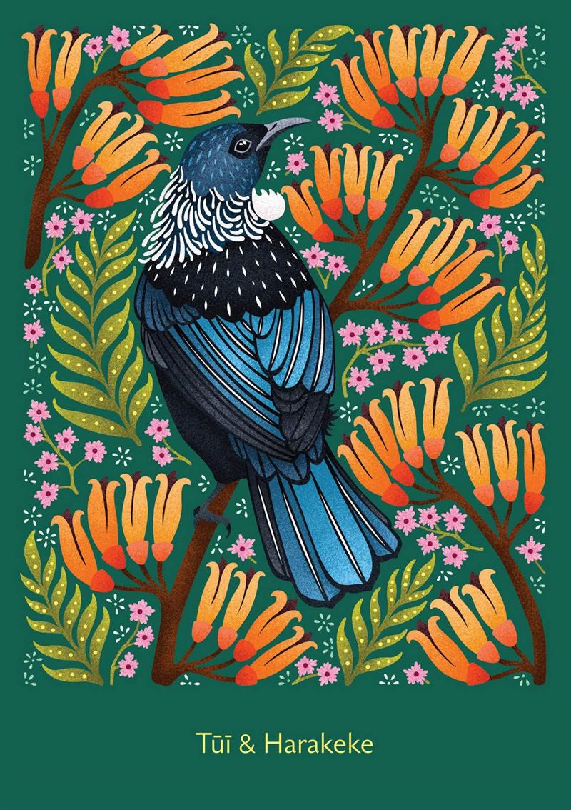 Catherine Marion - Tūī & Harakeke - Card