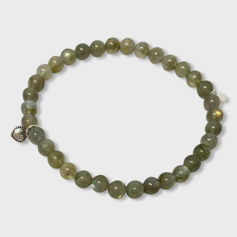 La Pierre Moonstone Grey Stretchy Bracelet W/S