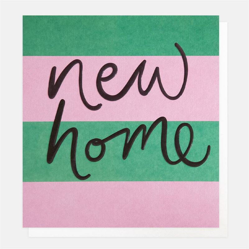 Caroline Gardner - Green/Pink Stripe - New Home Card