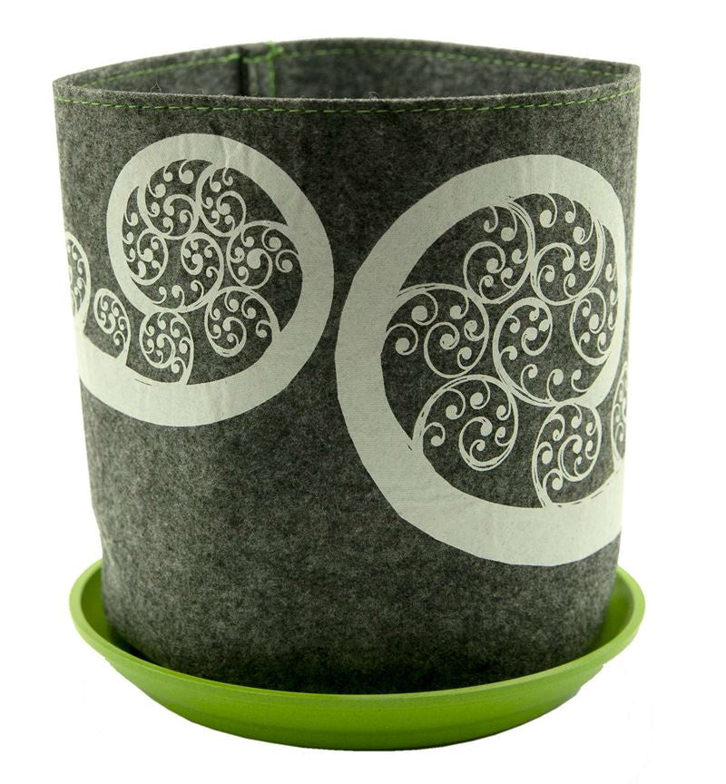 Jo LuJo Lupin  Design - Fern Frond On Mid Grey - Ecofelt Growbag
