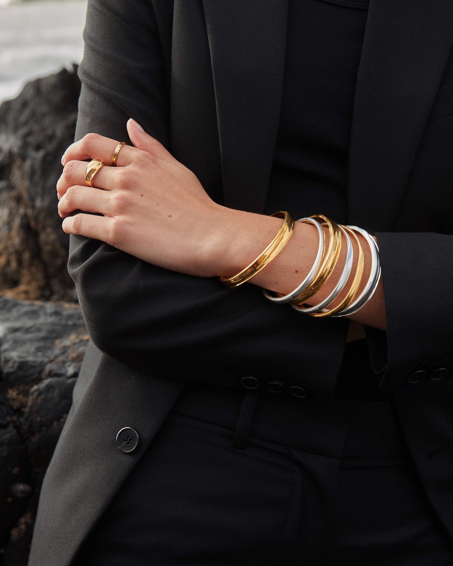 Fold Bangle ( Sterling Silver)