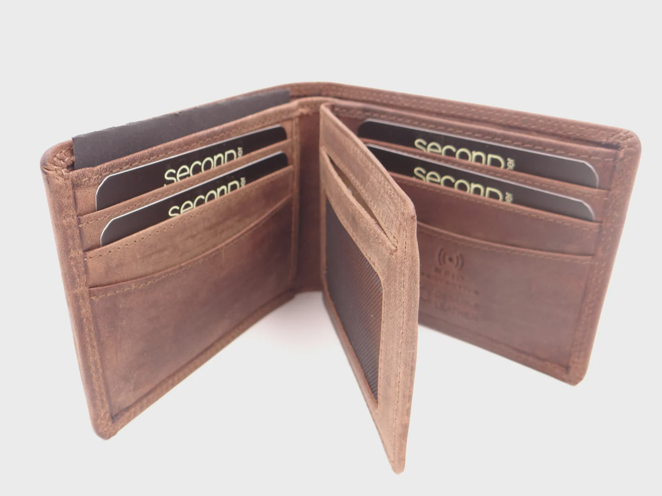 Second Nature Leather RFID Wallet – Brown