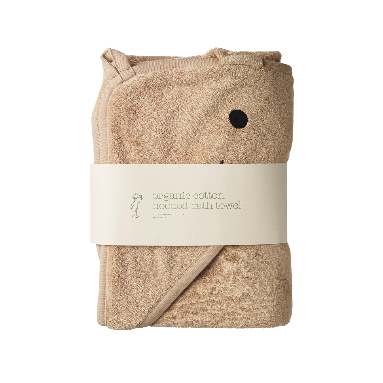Bunny Hooded Towel - Nougat - One Size