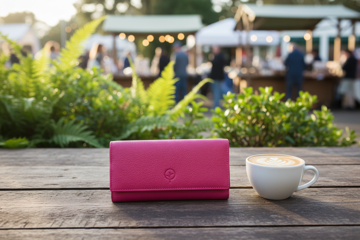 Second Nature Leather Tri-Fold Organiser Wallet – Fuchsia