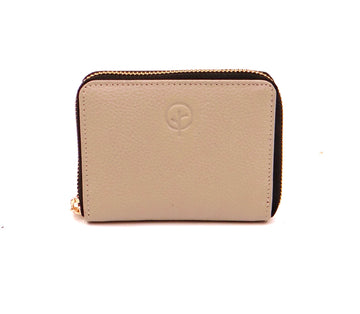 Leather Zip Around Wallet - Wild Oat