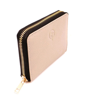 Leather Zip Around Wallet - Wild Oat