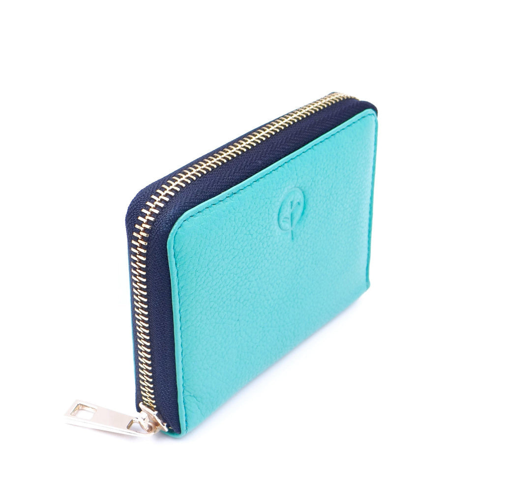 Zip Wallet for Card/Coin and Notes - Aqua
