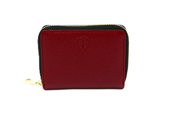 Leather Zip Around Wallet - Merlot