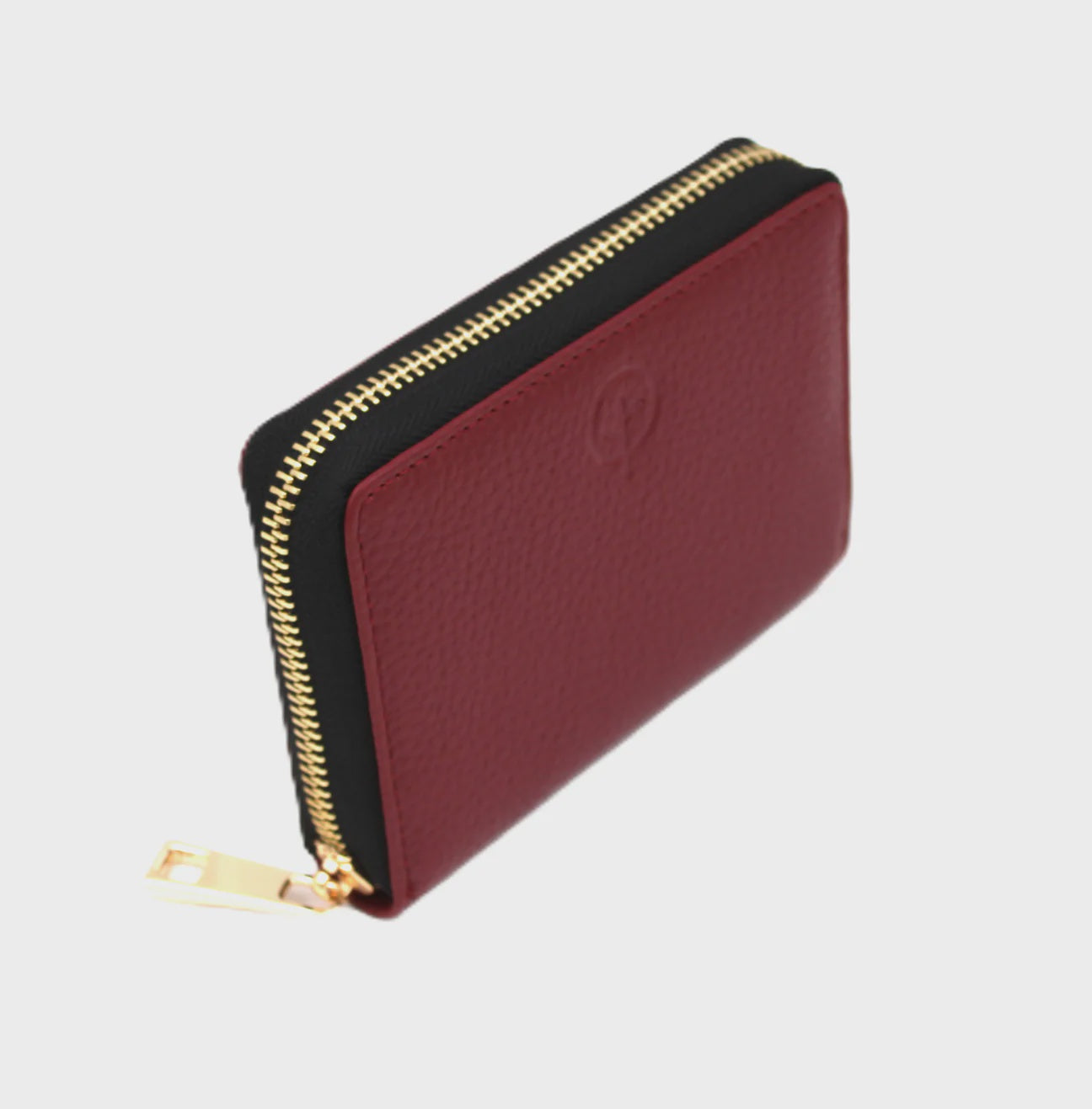 Leather Zip Around Wallet - Merlot