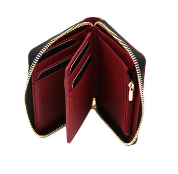 Leather Zip Around Wallet - Merlot