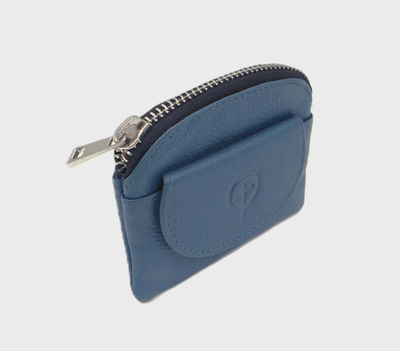 Small leather coin purse - Petrol