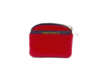 Small Leather Coin Purse - Red