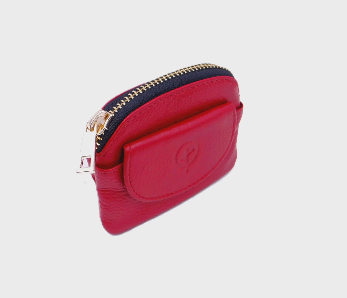 Small Leather Coin Purse - Red