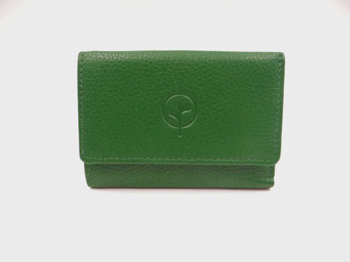 Second Nature Leather Women's Small Wallet - Green