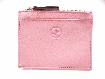 Leather Card & Coin Holder- Pink