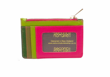 Compact Leather Wallet - Happy
