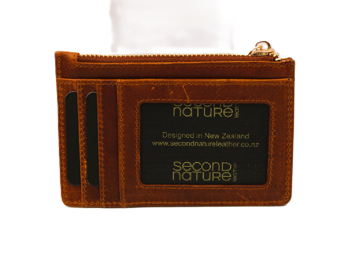 Compact Leather Wallet  - Tan