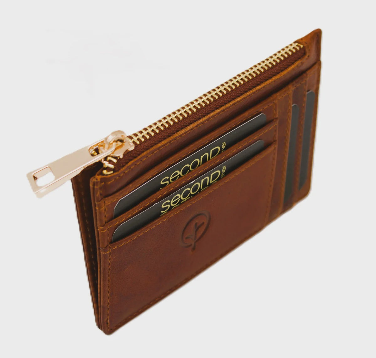 Compact Leather Wallet  - Tan